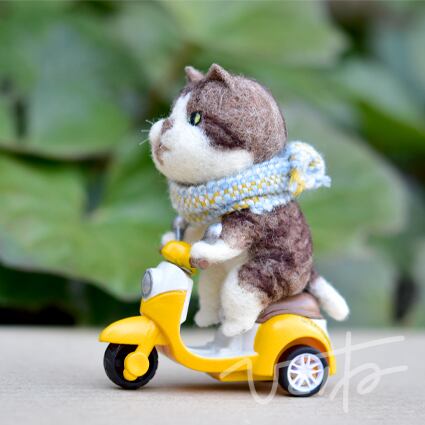 【猫さん】バイクねこ/キジ白