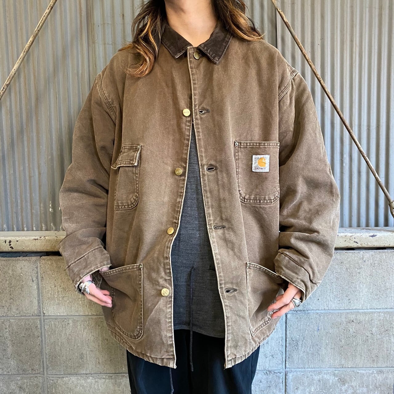 80年代 カーハート ダック地 ワークジャケット メンズXXL 古着 USA製 カバーオール ミシガンチョアコート Carhartt 80S  ヴィンテージ ビンテージ ブランケットライナー付き ダークブラウン こげ茶【ワークジャケット】【SA30】 | cave 古着屋【公式】古着通販サイト