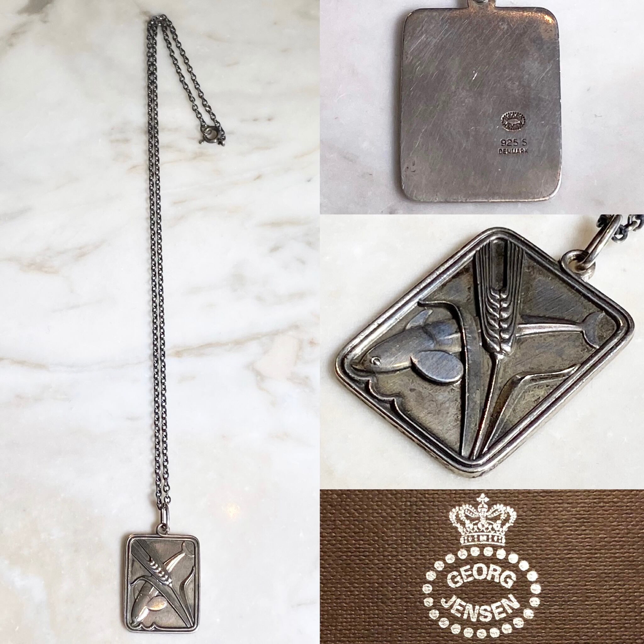GEORG JENSEN silver plate pendant necklace “dolphin” | NOIR ONLINE