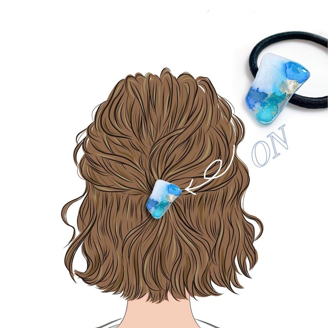 イラスト素材 Sns アイコン 女性後ろ姿 プロフィール画像 ヘアアクセサリー着画 イラスト ブラウンヘア 発送7日以内 Monojj