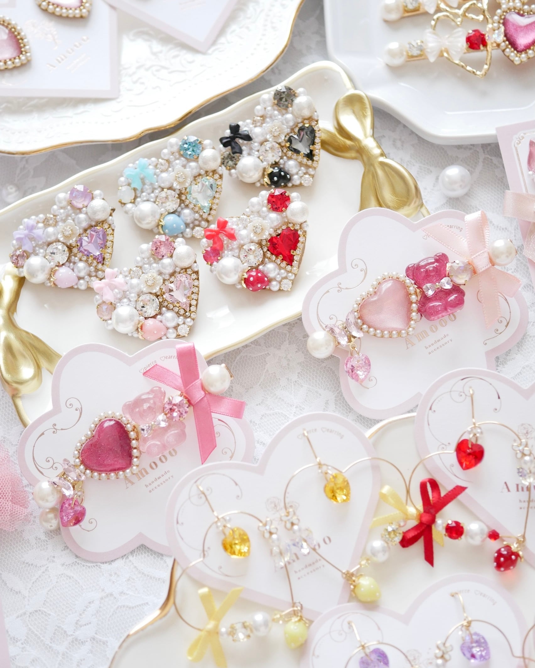 343 ジェリーハート×ベアガーリーヘアクリップ/バレッタ | Amooo