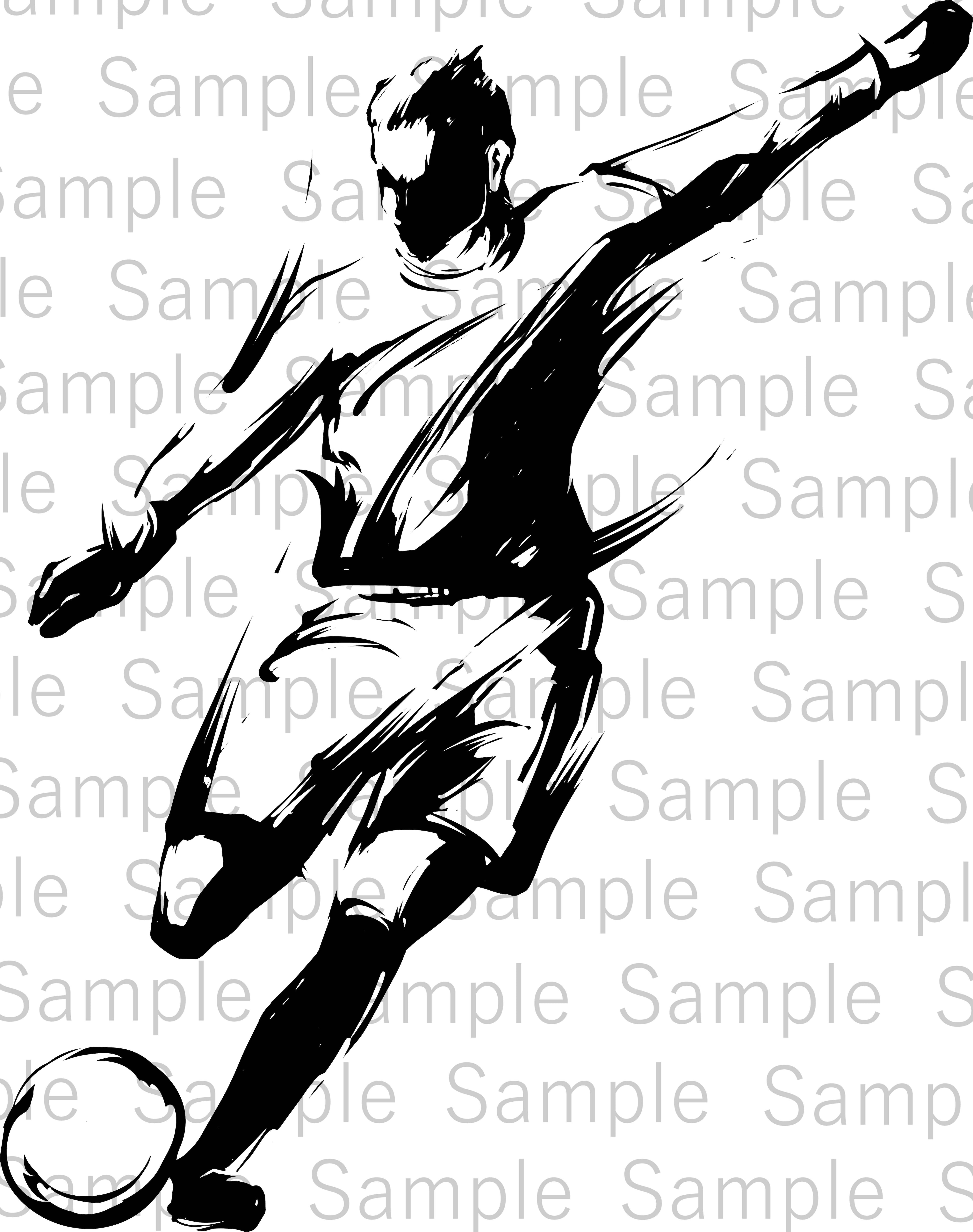 サッカーのシュート（Strike in Motion） | デジタル墨絵処（Digital