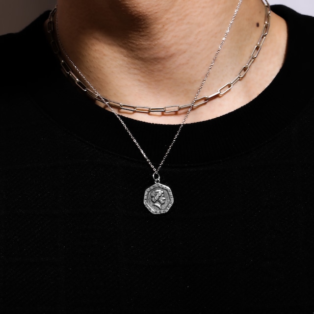 s925 Coin & Rose necklace