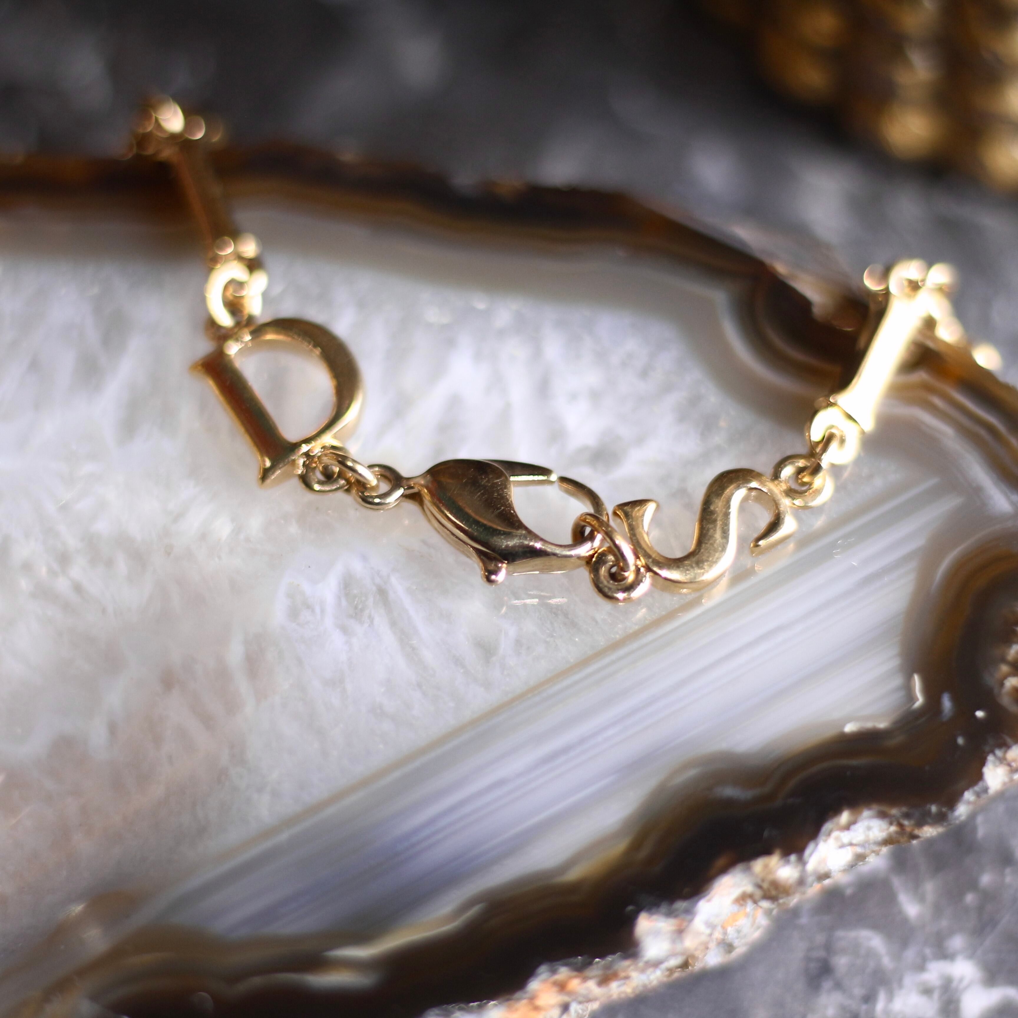 Christian Dior LOGO CHAIN DESIGN GOLD BRACELET/クリスチャン