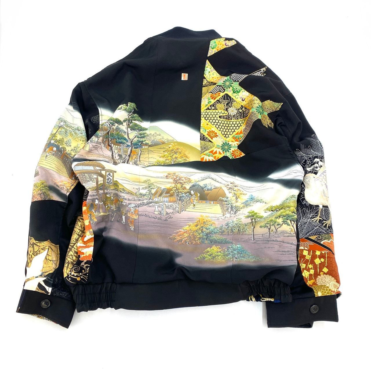 【bomber40】再構築リバーシブルボンバー  Kimono×vintage scarf MIX BOMBER reversible JACKET