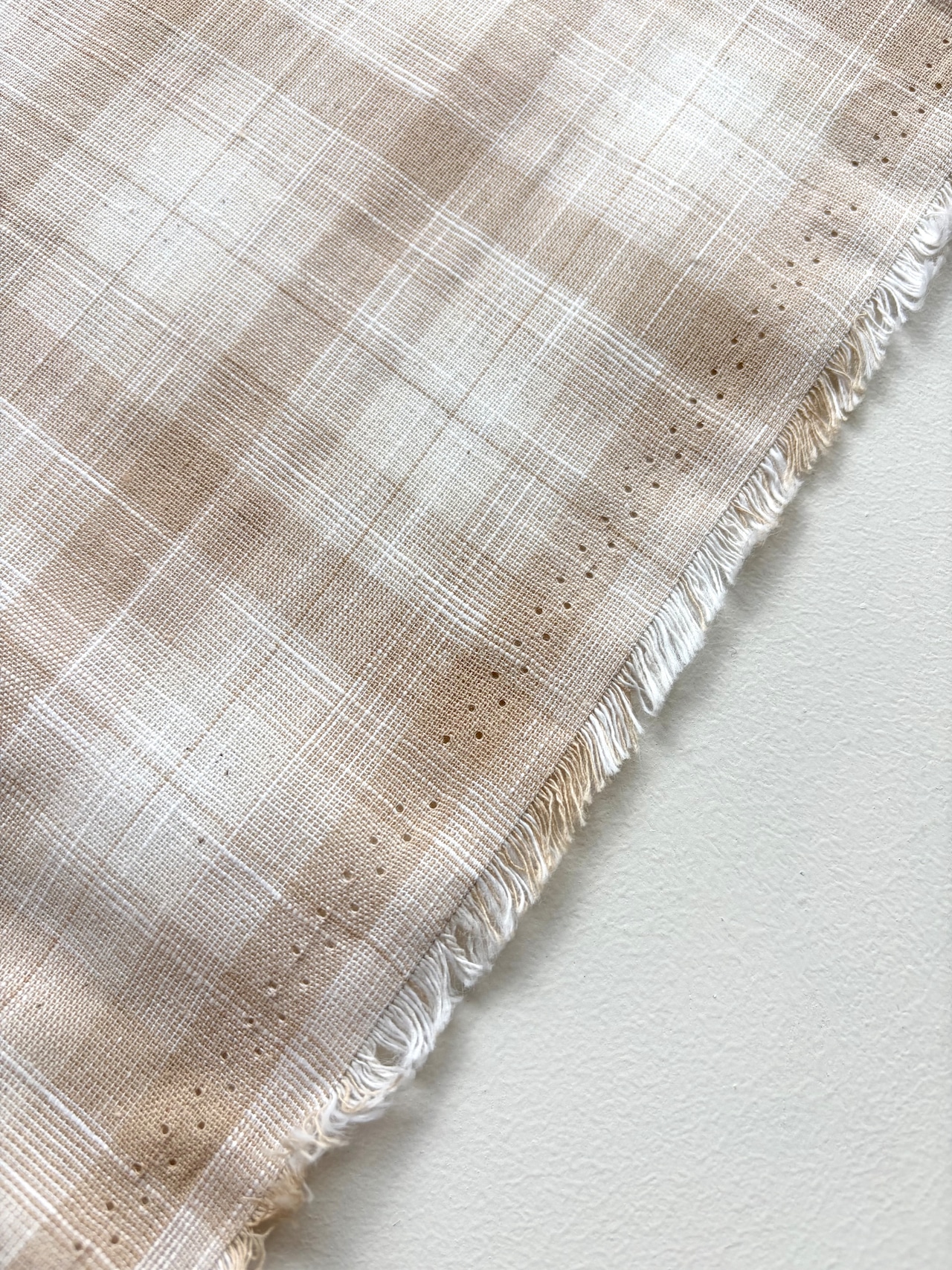 Beige Check Textile 〔即納〕ナチュレ check beige | moifabric