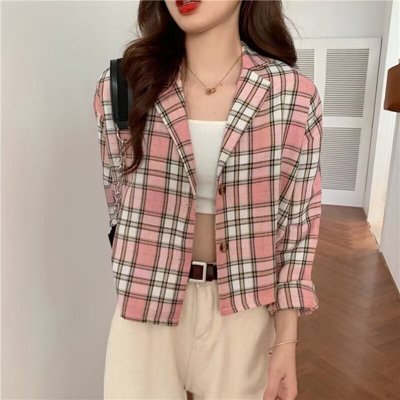 オープンカラー チェック シャツジャケット  AJ−3346-3662