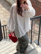 【25aw】Balloon Shirring Blouse_onecolor