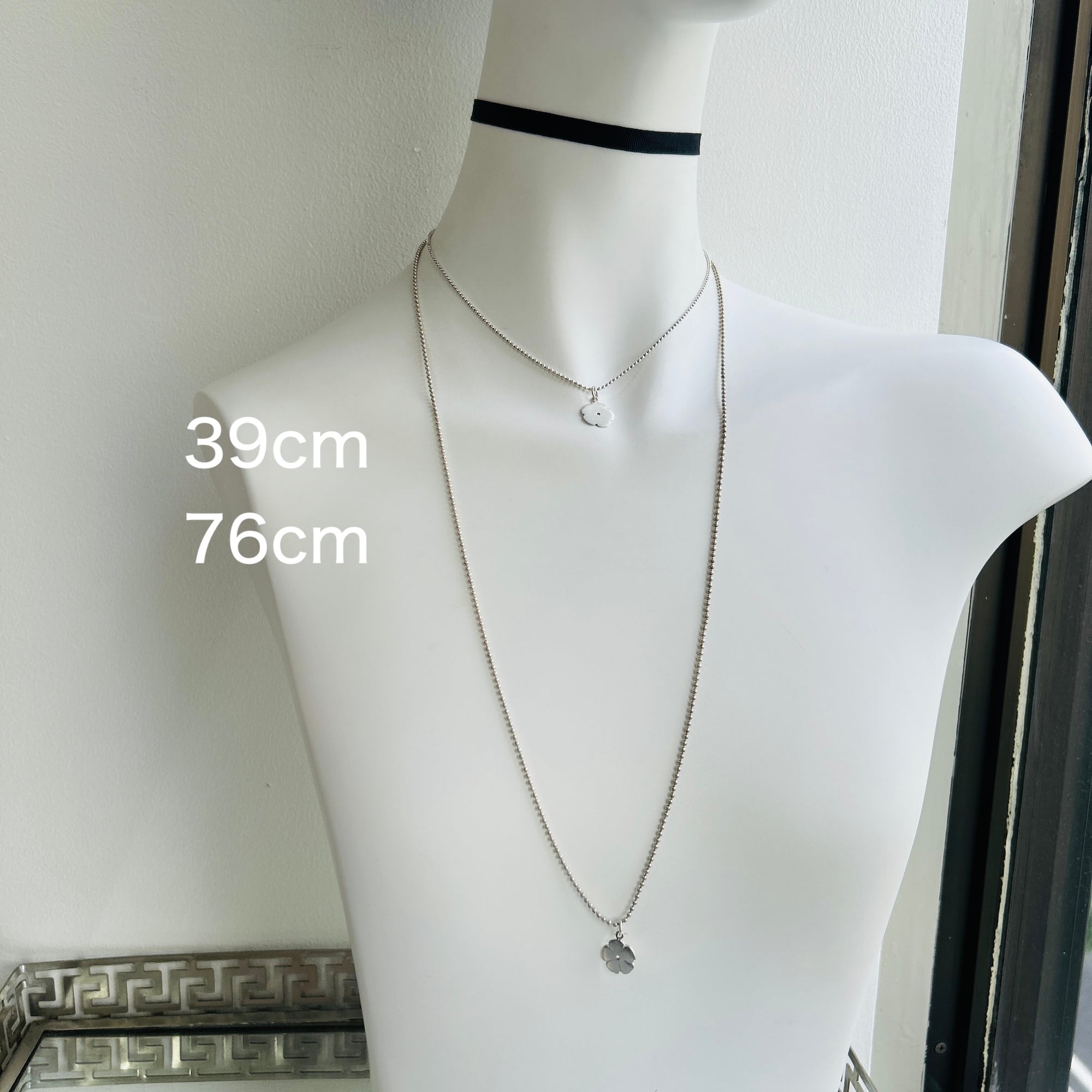 Italy シルバー925 LONGボールチェーンネックレス（76cm） | Milo