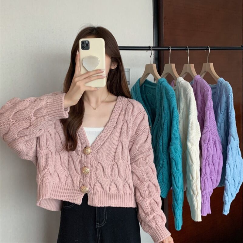 オータムセーター レディースコート ニットカーディガンスタイルトップス 秋物 萌量不足9039140471