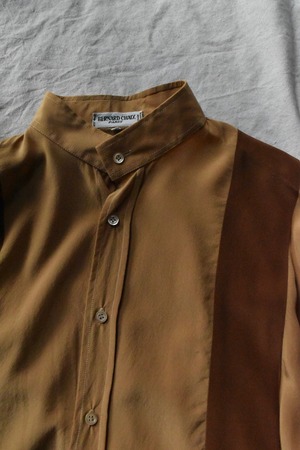 French made band collar shirt