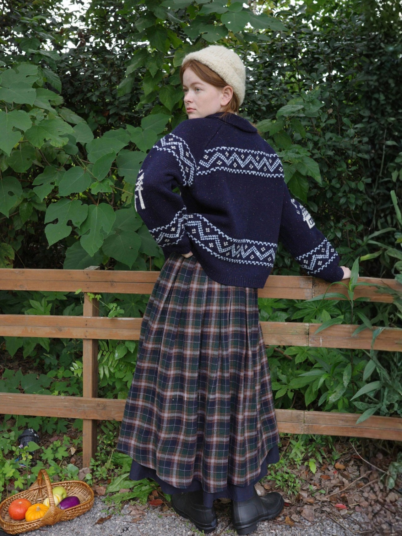 Forêt Tartan Check Wool Volume Skirt F0867