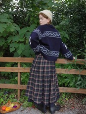 Forêt Tartan Check Wool Volume Skirt F0867