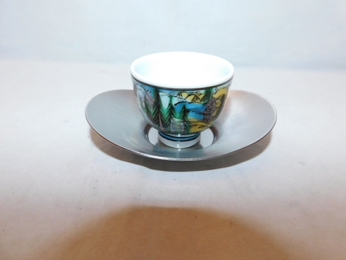シルバー色楕円茶托(5客) lacquer Japanese tea four saucers (No25)