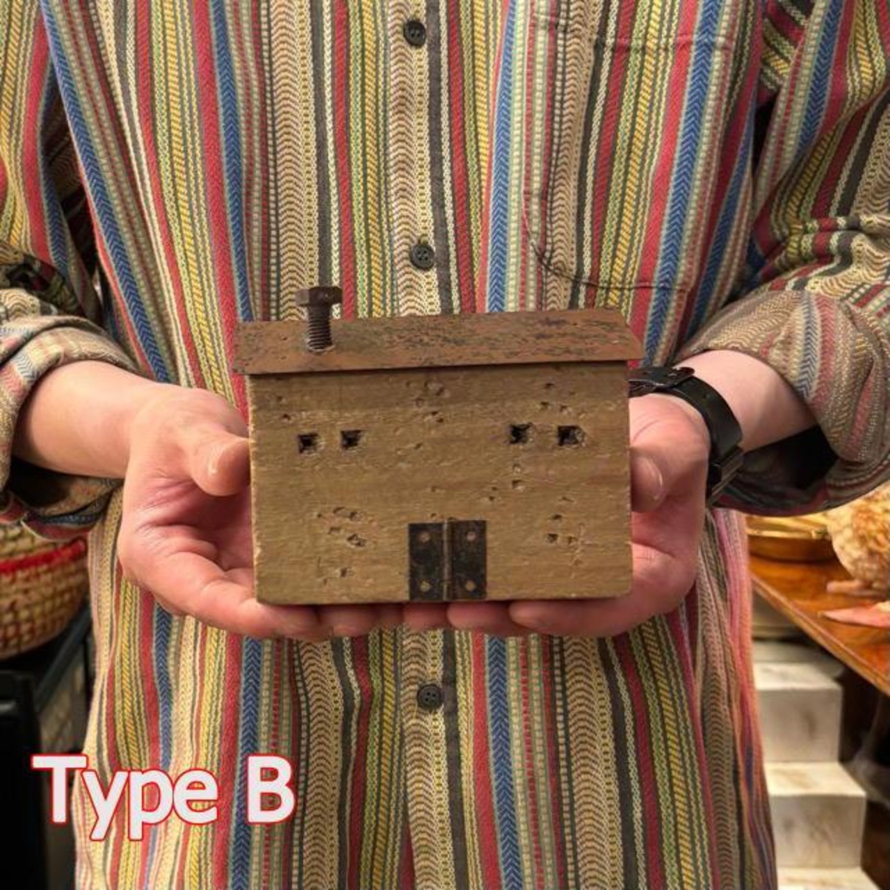 China Wood House Object 2Type 中国 ウッドハウスオブジェ 2種 置物 インテリア雑貨 ギフト 飾り