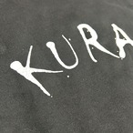KURAEスウェット クラックプリント12.7オンス ヘヴィーウェイト クルーネックBlack