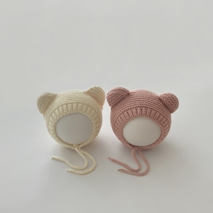 ベビー 冬新作 くまさん ニット 帽子