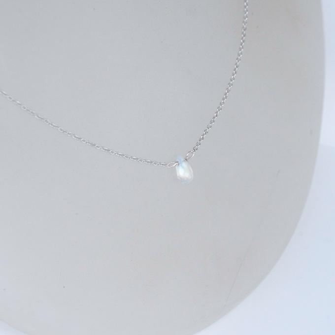 【SV925】✦RainDropRainbow✦.·一粒の虹の雫レインボームーンストーンネックレス.·✦