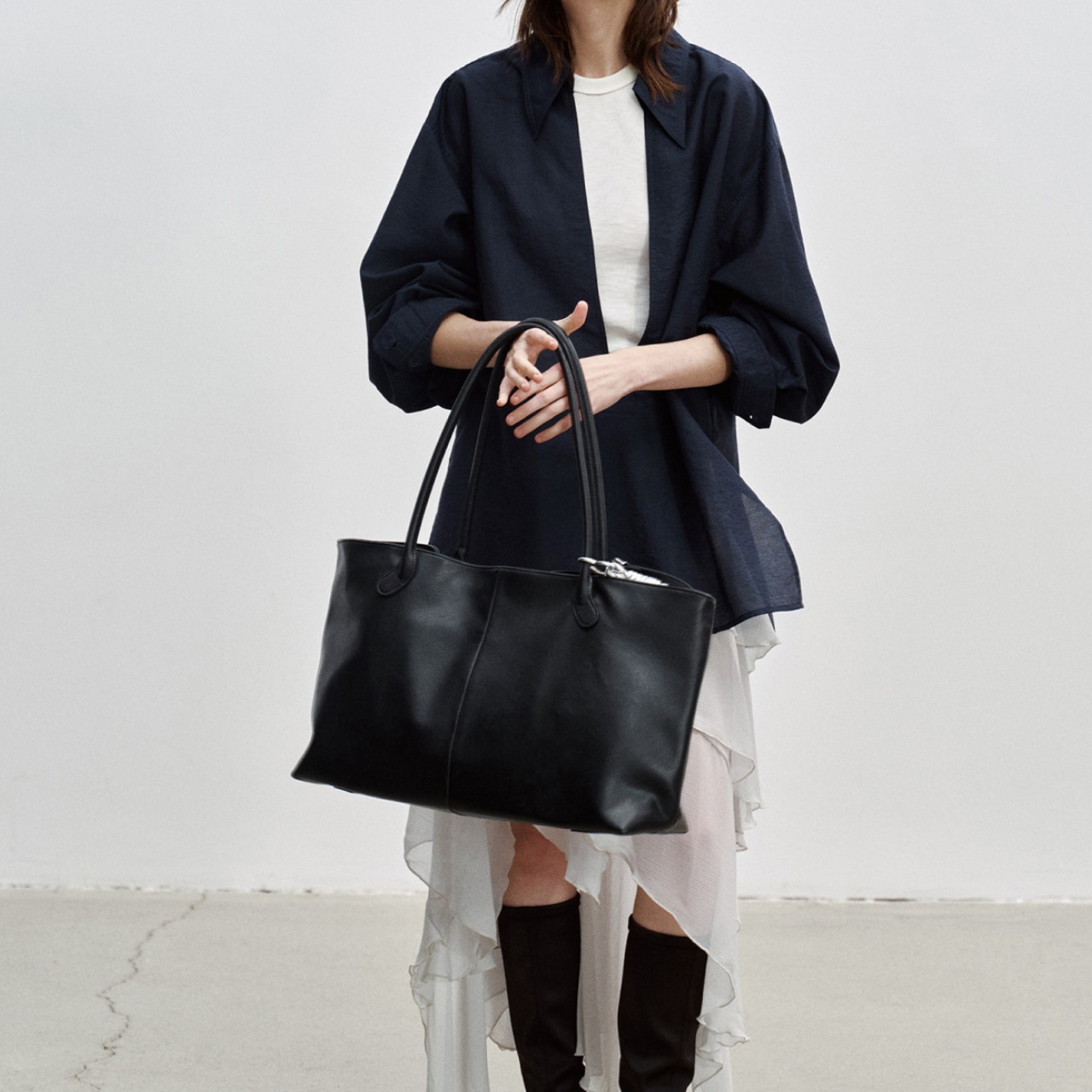 Open Collar Oversized Shirt 【2color】 T0738