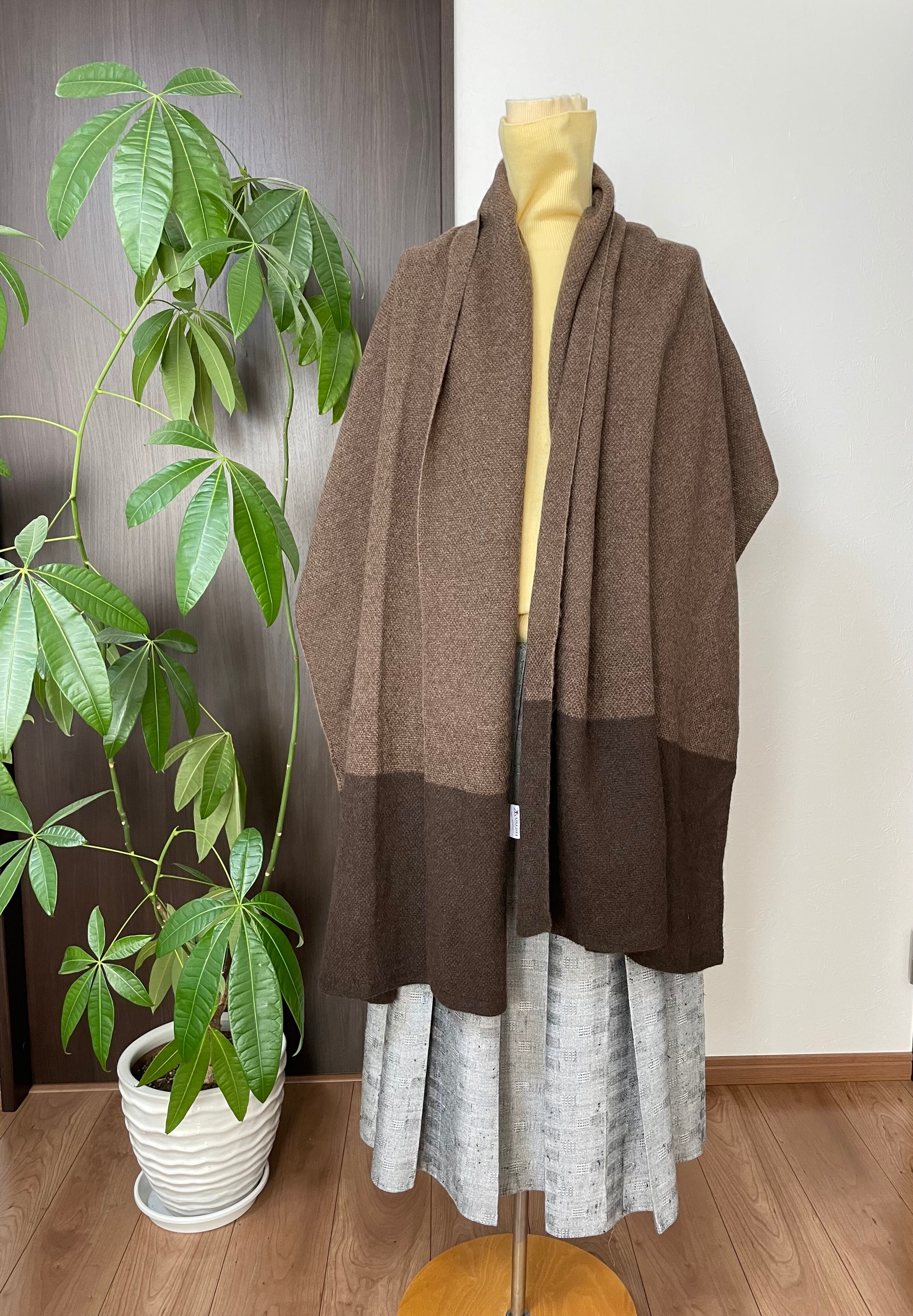 ヤクウール70% /ベビーキャメル30% ショール・ブランケット