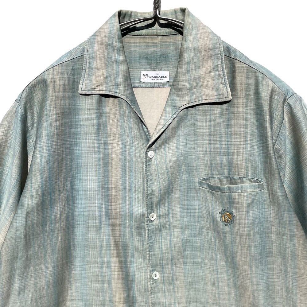 Vintage S/S Italian color cotton satin shirt [1960s-] Vintage