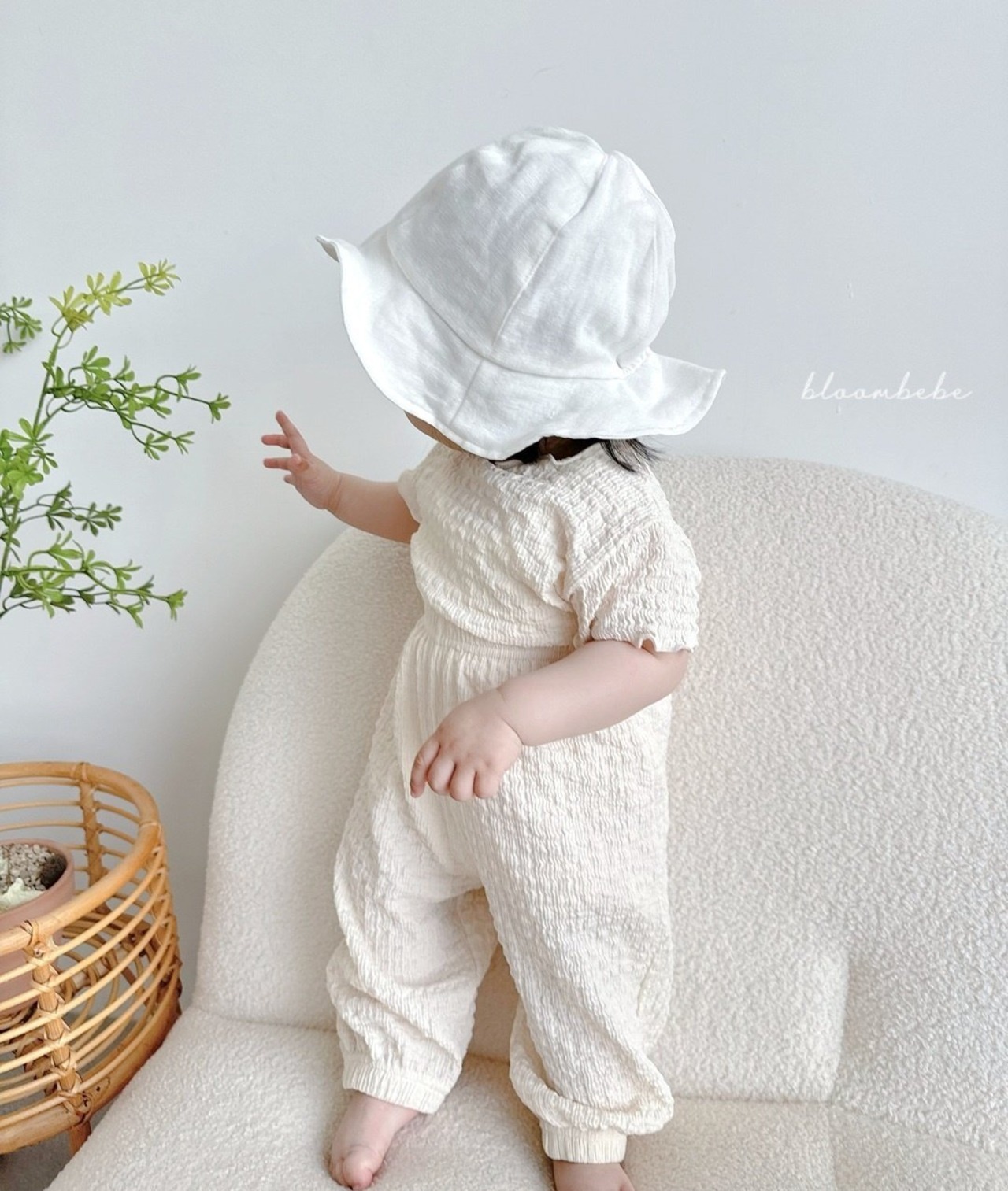 【bloom bebe】ワッシャーコットンドロワーズパンツ ベージュ 80〜100cm  240441 - 13