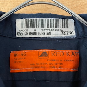 【RED KAP】長袖 ワークシャツ ワッペン レッドキャップ