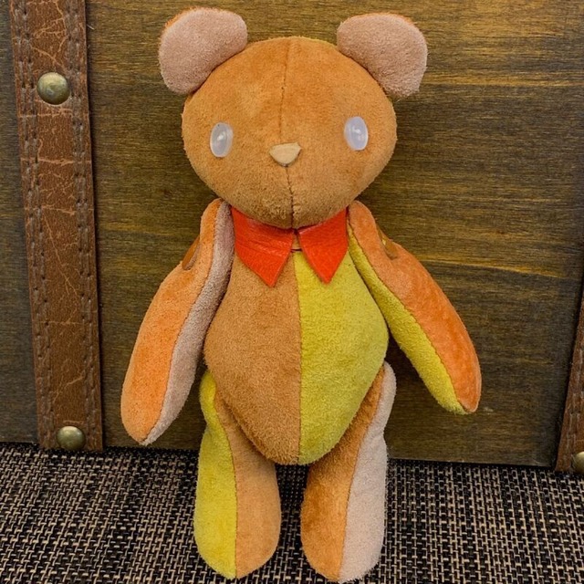 ピッグスウェードのベルベア★マイスターの手作り「ベルズベア」カラフル黄色系　写真の1点販売です