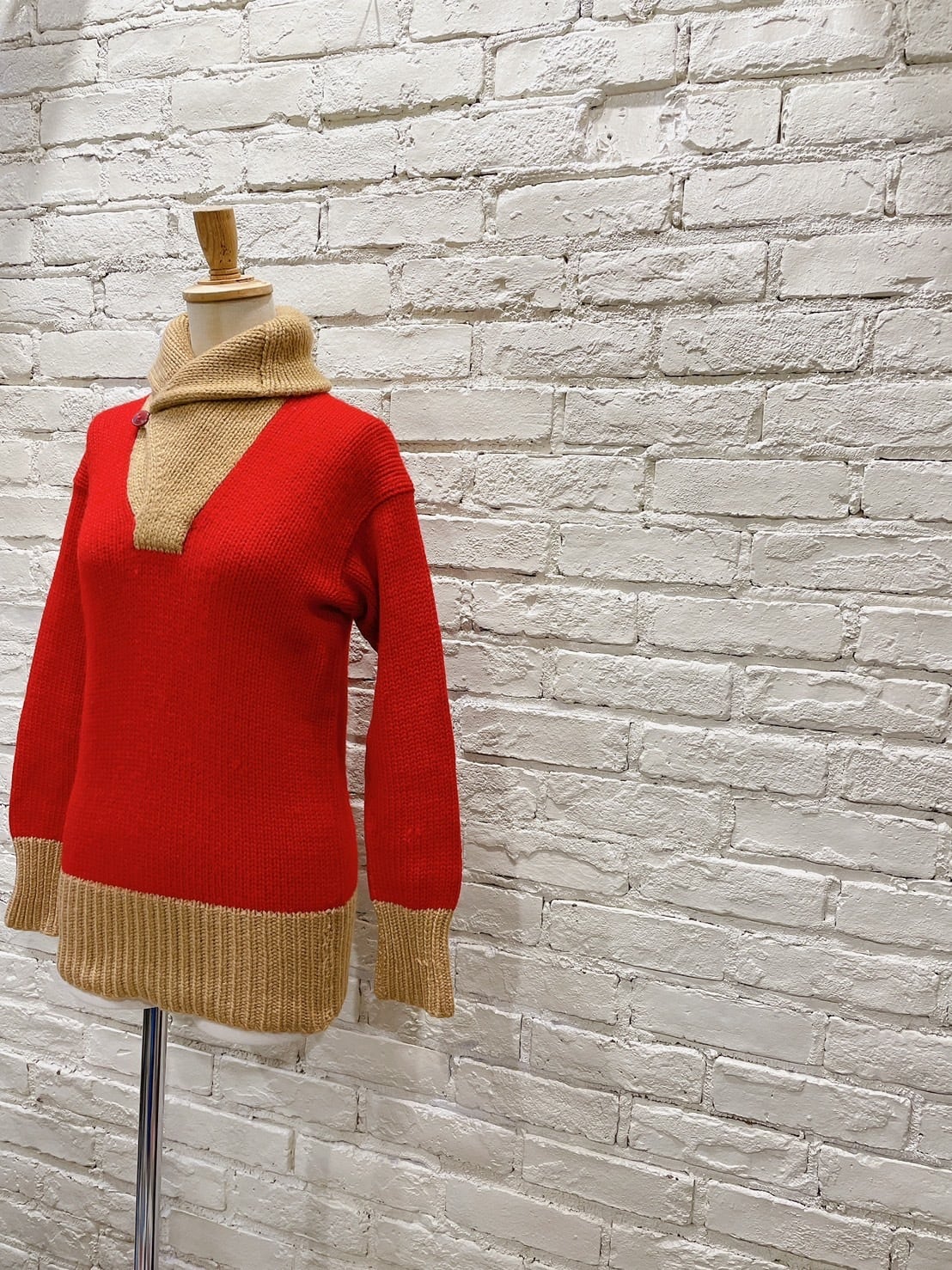 40年代 ヴィンテージ ショールカラー2トーンニット | Used & Vintage 