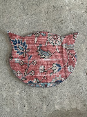 ヴィンテージ　トルコラグ　トルコ絨毯　キャットマット　50x40　CAT123