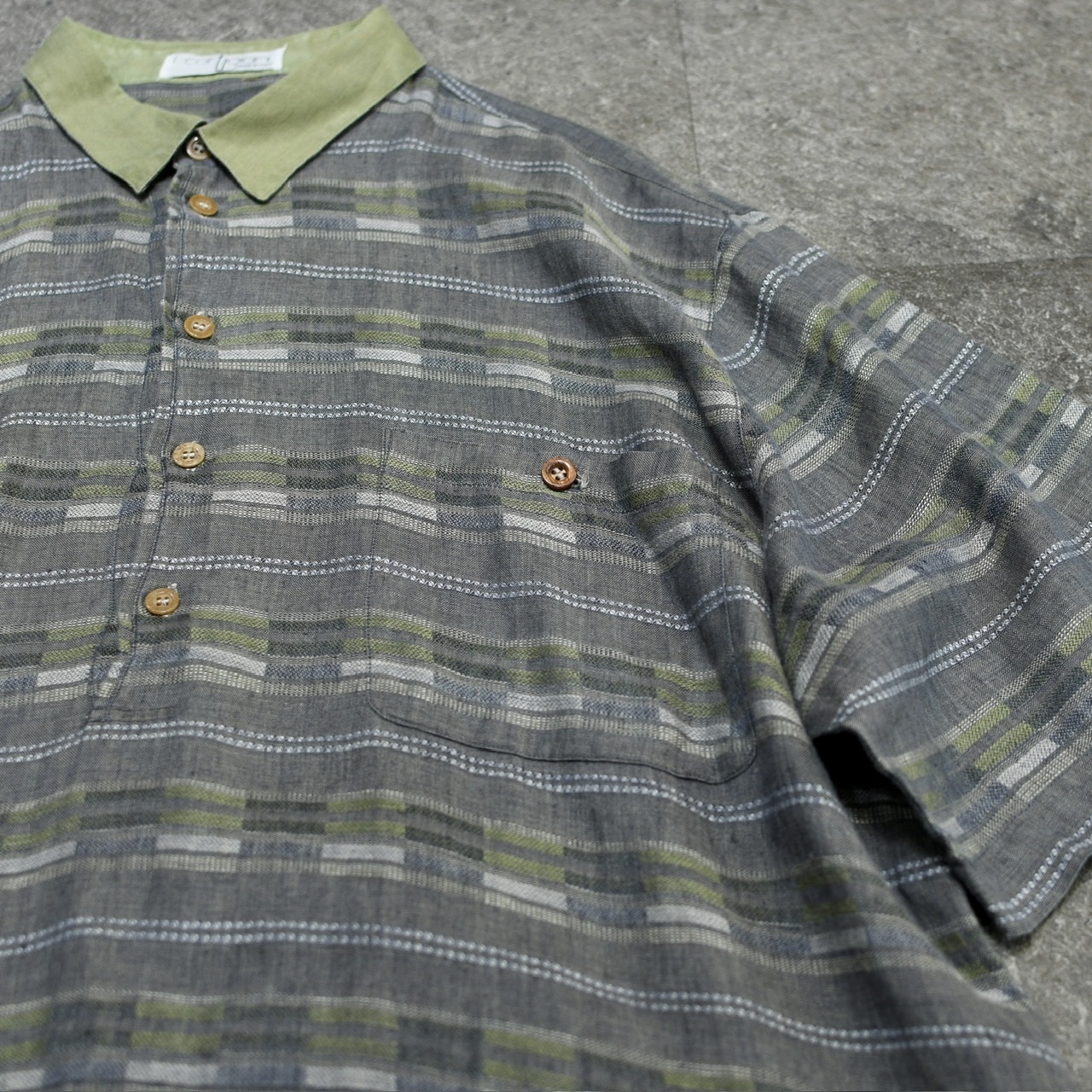 jacquard weave design linen rayon pullover shirt