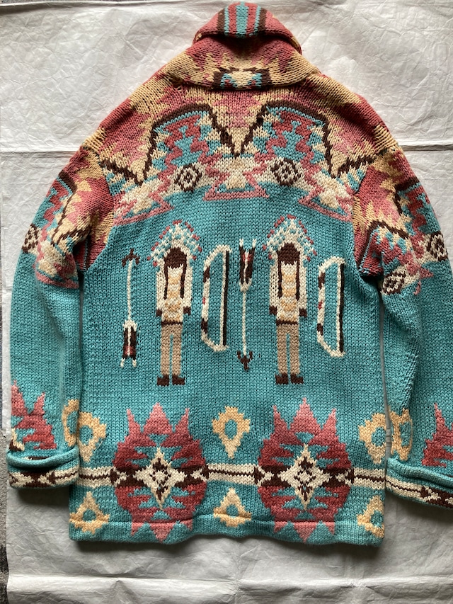 Ralph Lauren ラルフローレン ハンドニット 80s〜90s ポロカントリー ネイティブ柄 コンチョ ヴィンテージ古着 画像4
