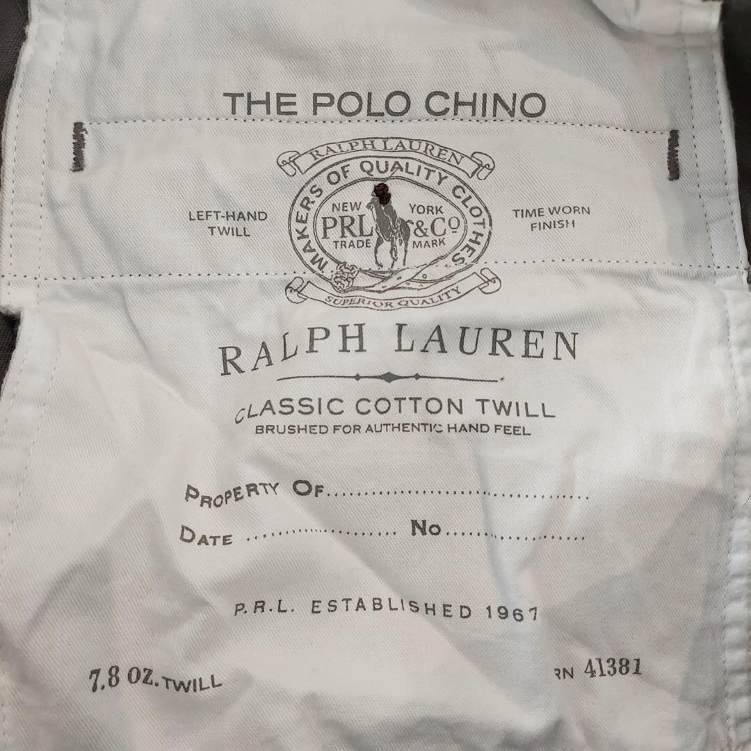 ラルフローレン w34 チノパン　刺繍 ポロ ラルフローレン W34 ポロチノ チノパン 古着 刺繍 グレー