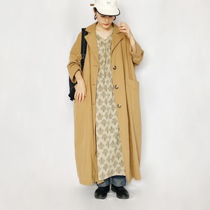 Voile print dress (beige)