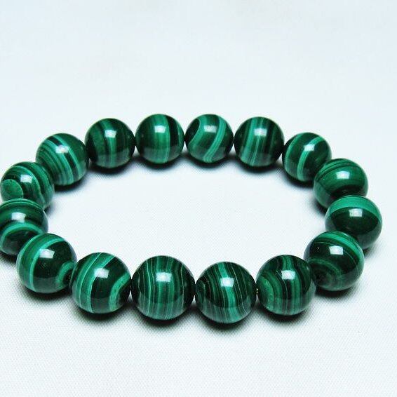 マラカイト ブレスレット 13mm 一点物 111-40457