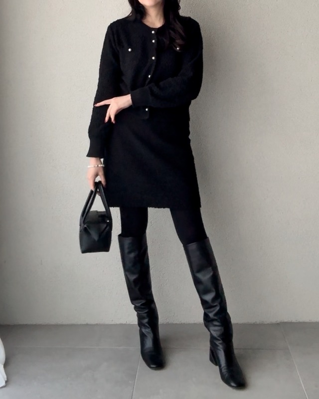 〈SELECT〉パールニットカーディガン＆ミニスカート 150800