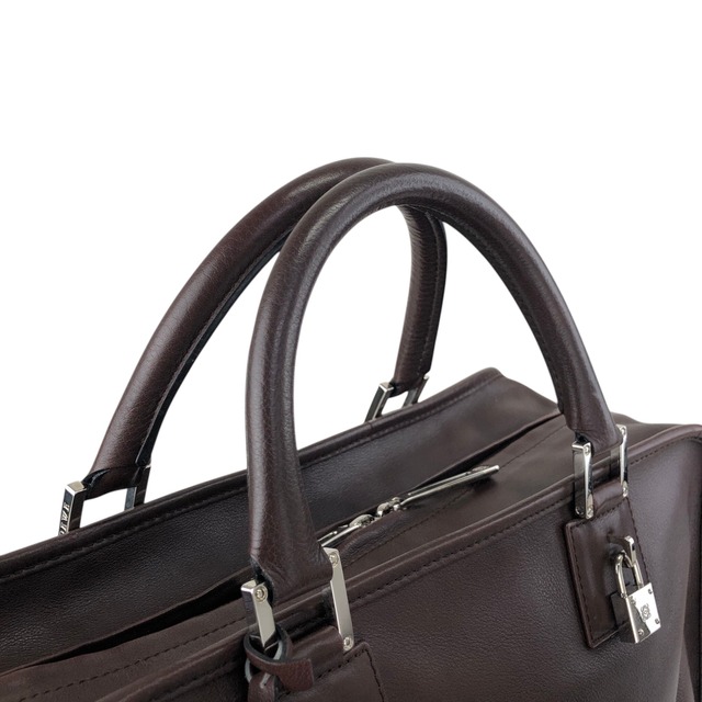 LOEWE ロエベ アマソナ36 ハンドバッグ ブラウン カデナ レザー ボストン vintage ヴィンテージ オールド a3rpfj