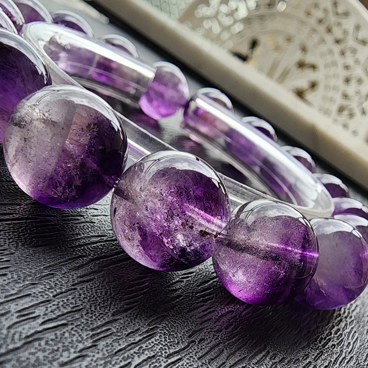 GX093】高品質アメジストエレスチャル 天使のギフト 1点物 天然石