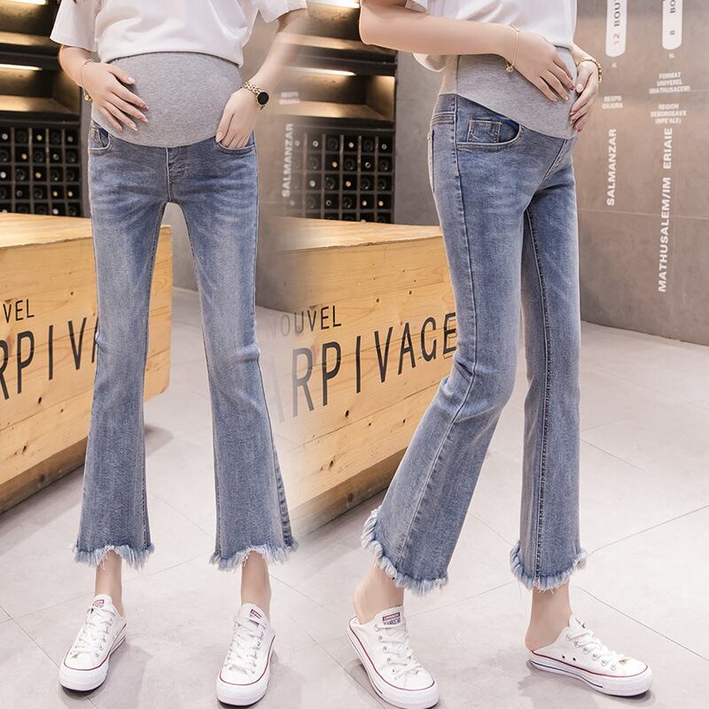 【新作】【送料無料】 マタニティウェア2020サマーネットレッドニューデニム妊娠中のベリーリフトパンツファッションローエッジハイウエスト妊婦パンツ-アリババ ハイウェスト 夏物 expec273333509022