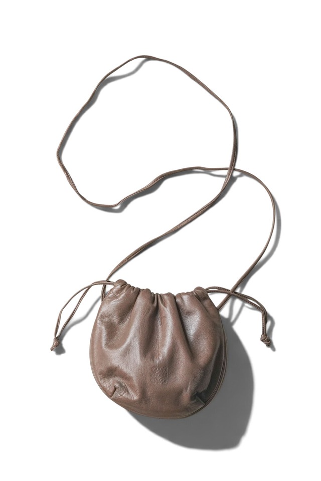 "LOEWE" Sheep-Skin Drawstring Leather Bag