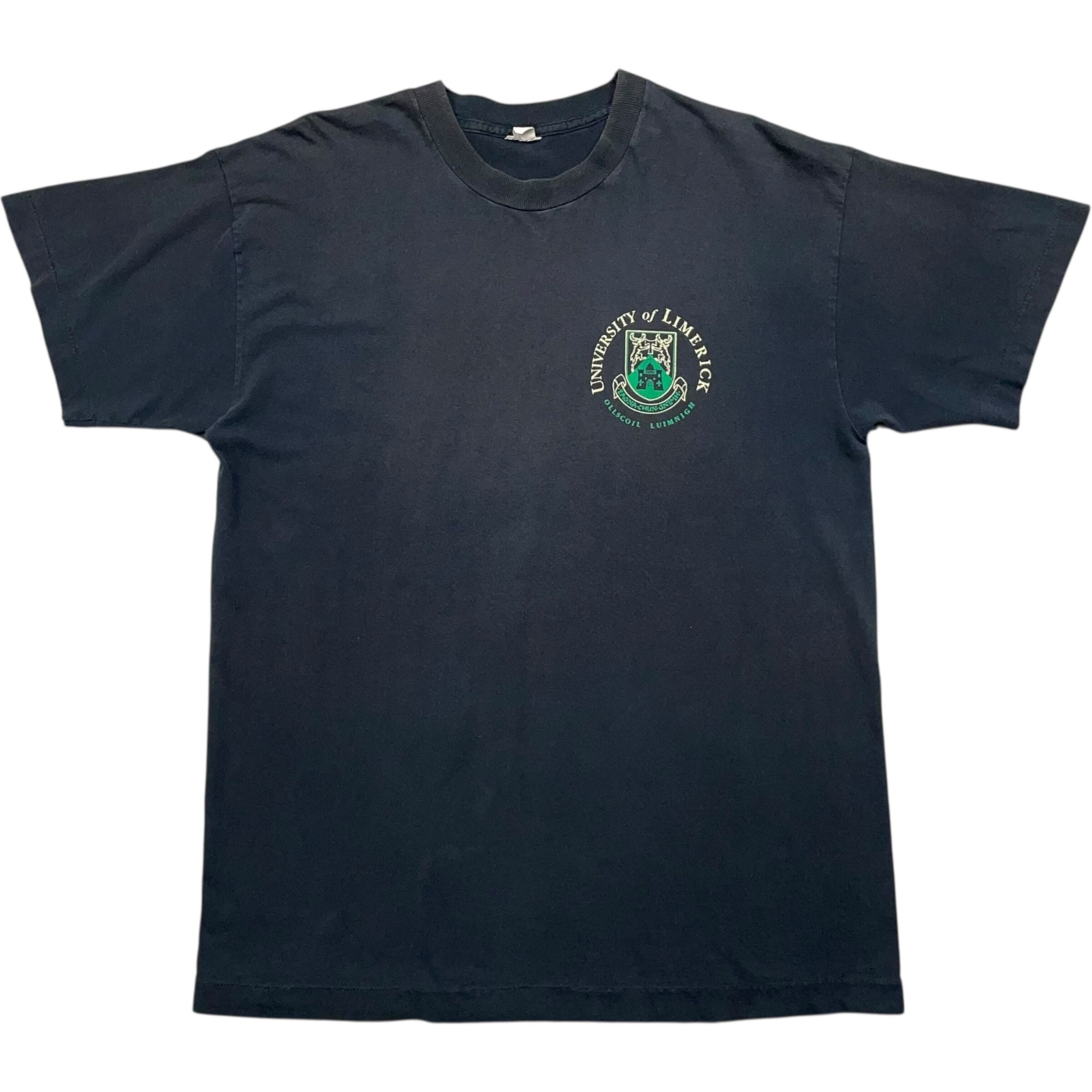 《L》 unknown Tシャツ カレッジプリント リムリック大学 プリント シングルステッチ ブラック 90年代 vintage no.8017