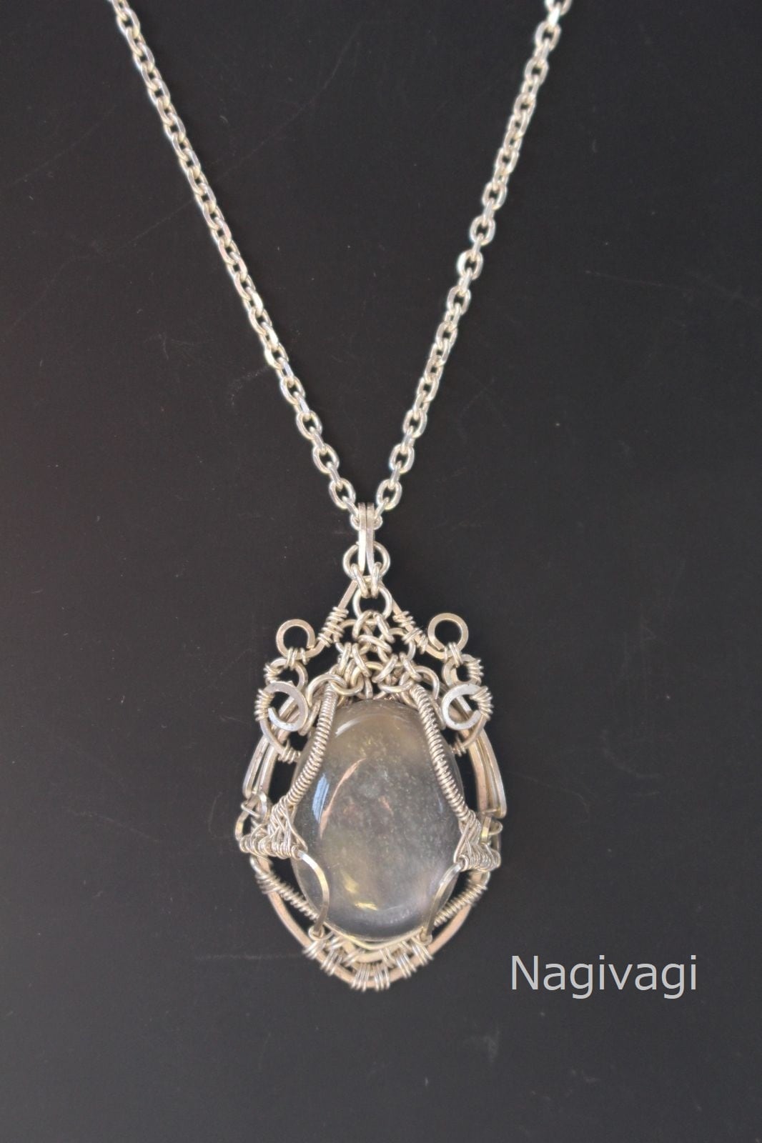 Moonstone silver925 wire wrapping pendant