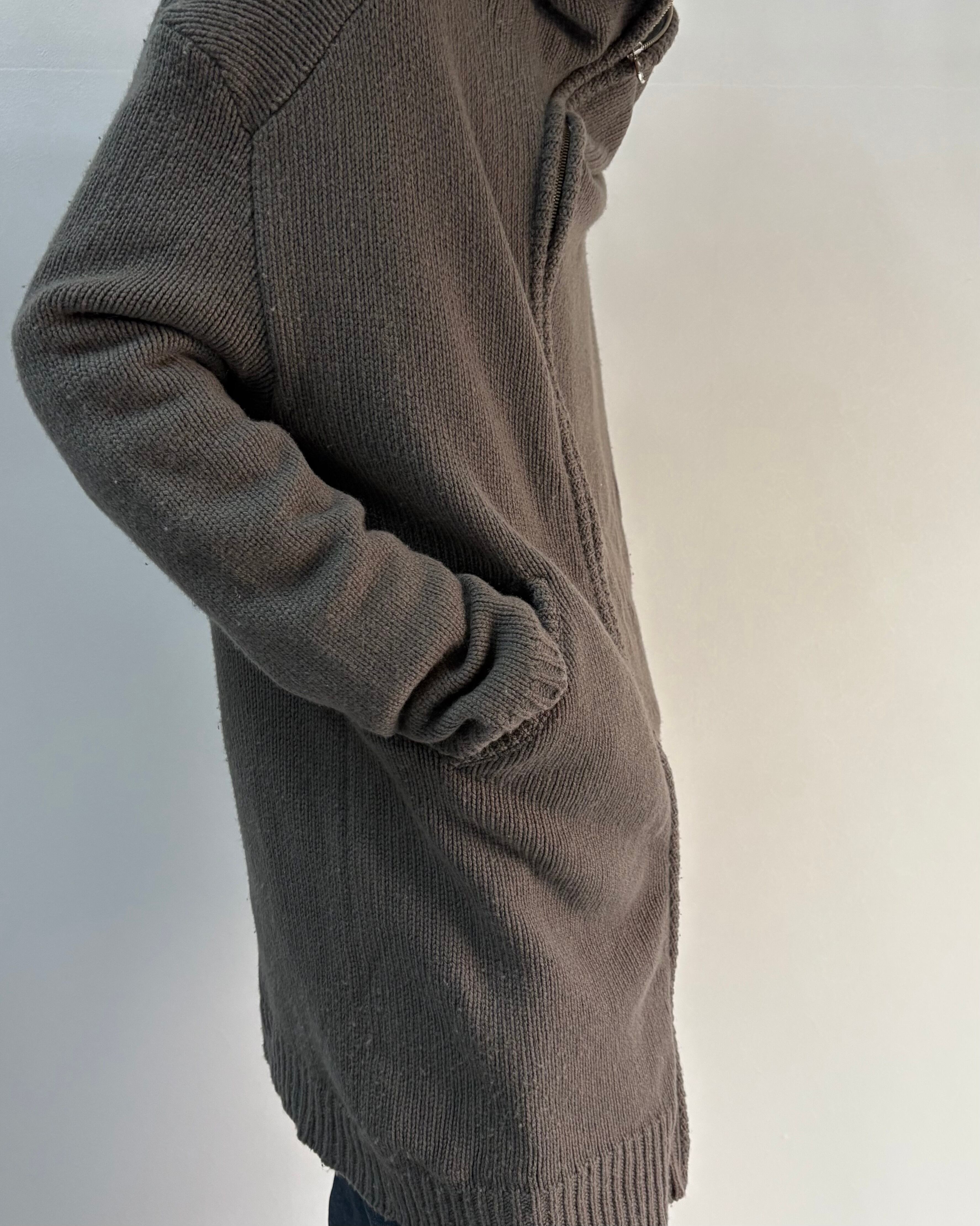 DAMIR DOMA】zip up knit hoodie | blendmarket