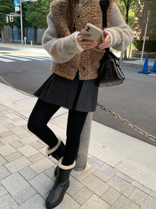 (予約) mellounge / Winter wool skirt 2color