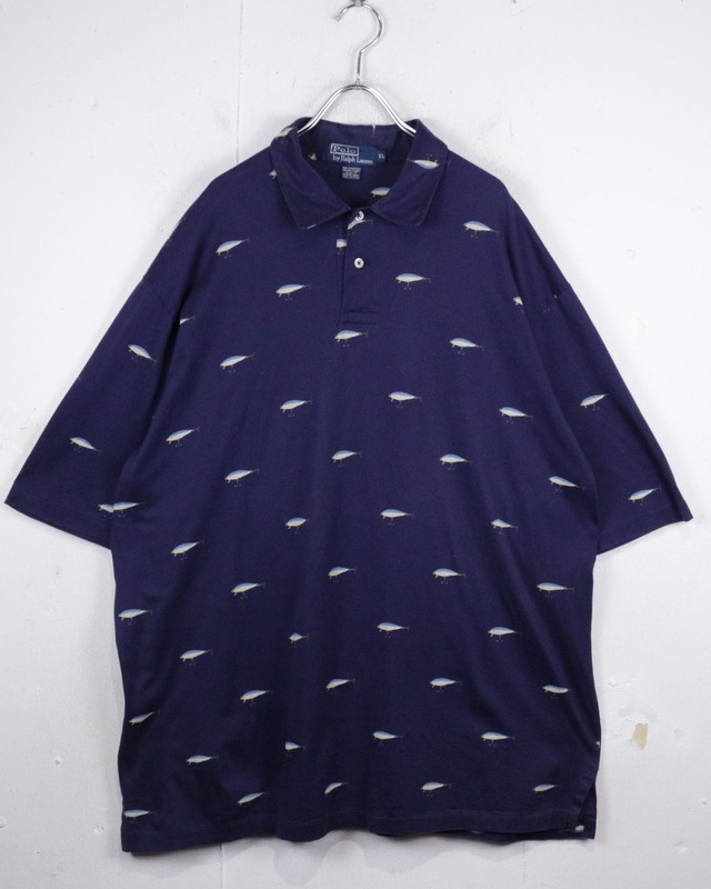 【Caka act2】“Polo by Ralph Lauren” Fish Lure Pattern Vintage Polo Shirt