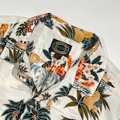 90s ハワイ製 Hawaiian Reserve Collection ハワイアンリザーブコレクション ハイビスカス ヤシの木 レーヨン 半袖 アロハシャツ XL/メンズ ビンテージ
