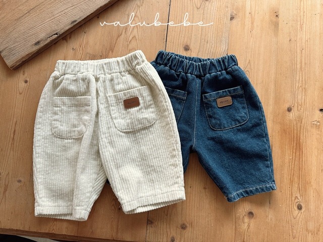 [即納S/L]《valubebe》Romel pocket pants 25 (kids) cream