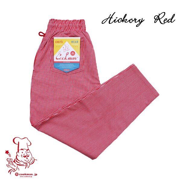 Chef pants Hickory Red シェフパンツ ヒッコリーレッド UNISEX 男女兼用 Cookman クックマン イージーパンツ アメリカ