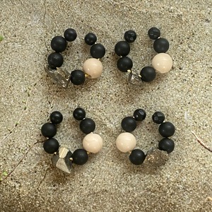 Owly.original ear cuff Onyx x Pyrite