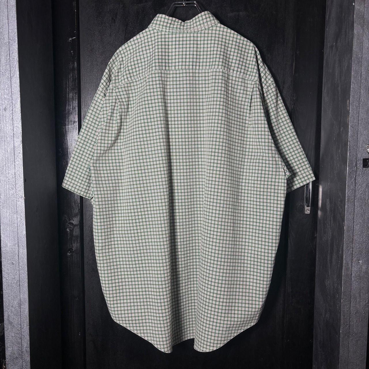 ABERCROMBIE S/S shirt アバクロ　半袖チェックシャツ　グリーン　L